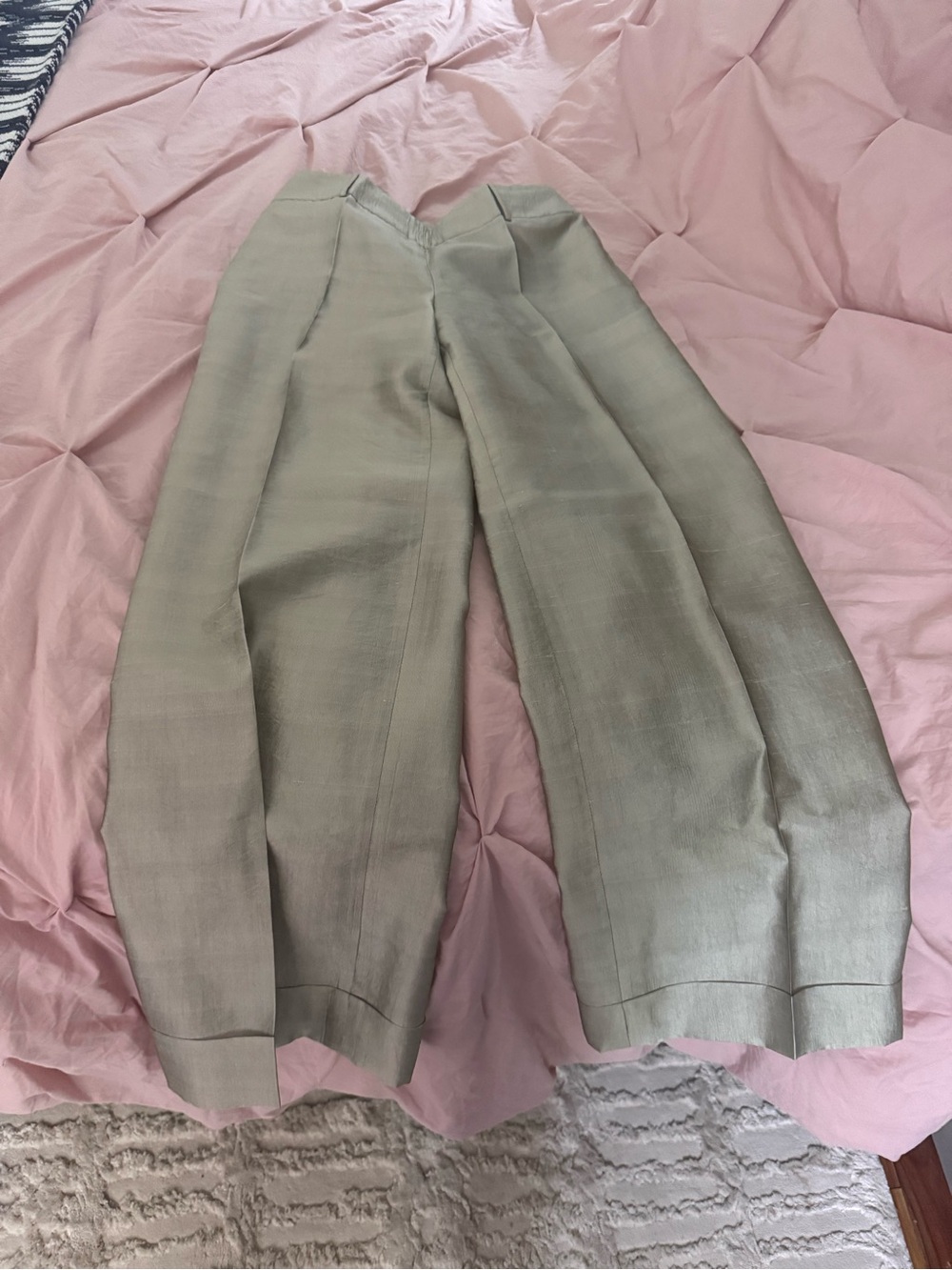 Armani Collezioni Wide-Leg Pants in silver